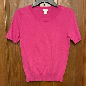 J. Crew Short Sleeve Crewneck Top — Fuchsia Pink